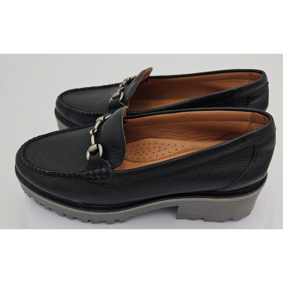 Johnston & Murphy Emmalyn Bit Loafer Black Leather Lug Sole Comfort Womes Sz 8.5 - Picture 7 of 16